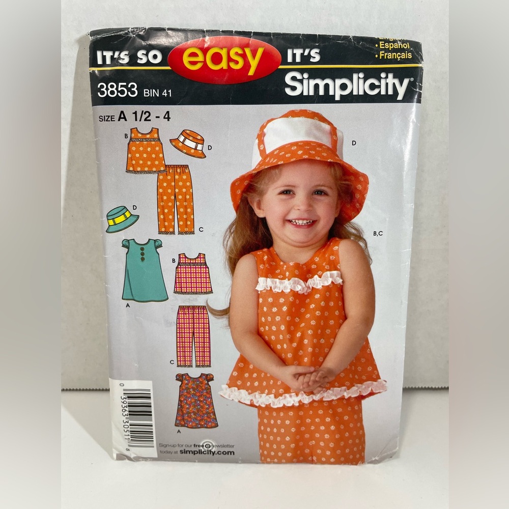 Simplicity Toddler It’s So Easy Pattern #3853